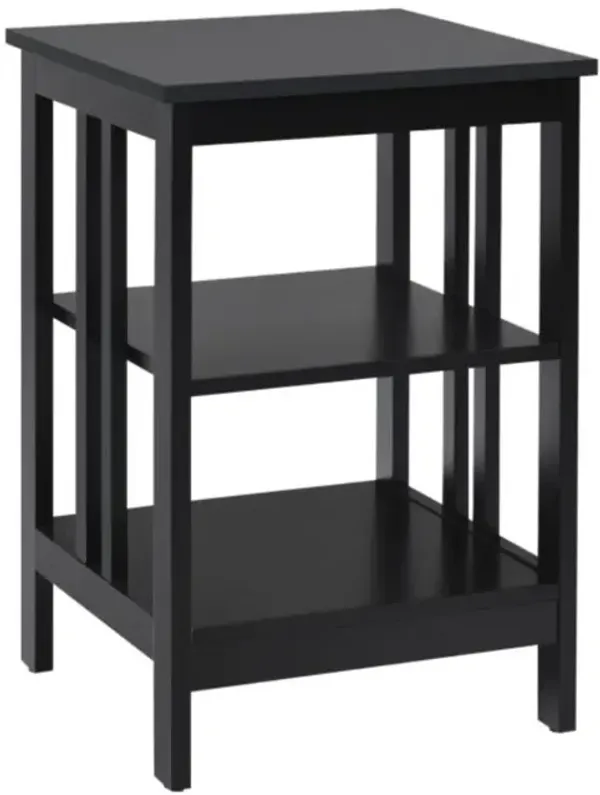 Hivvago 2 Pieces 3-Tier Nightstand with Reinforced Bars and Stable Structure