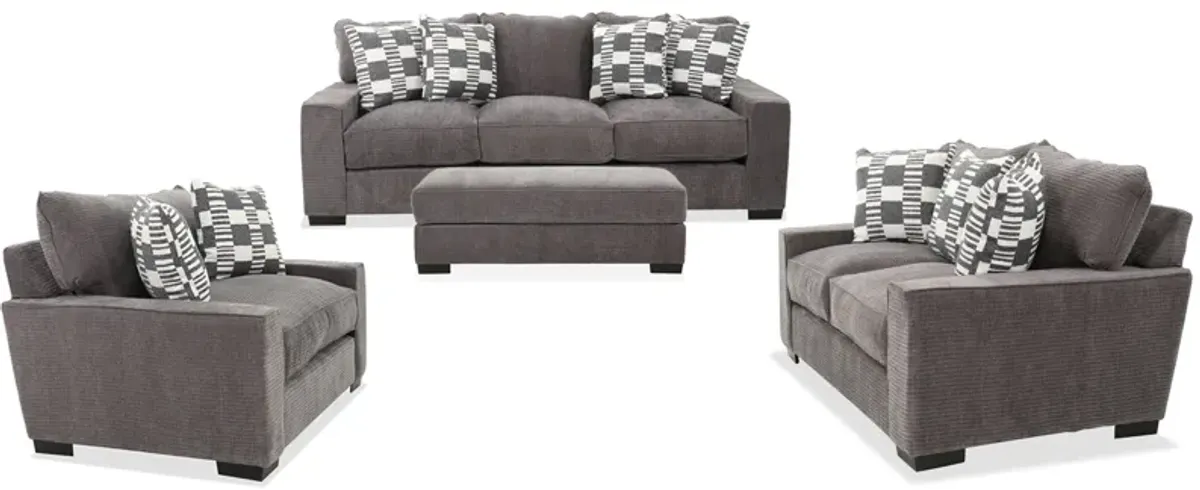 Troy 4 Piece Living Set