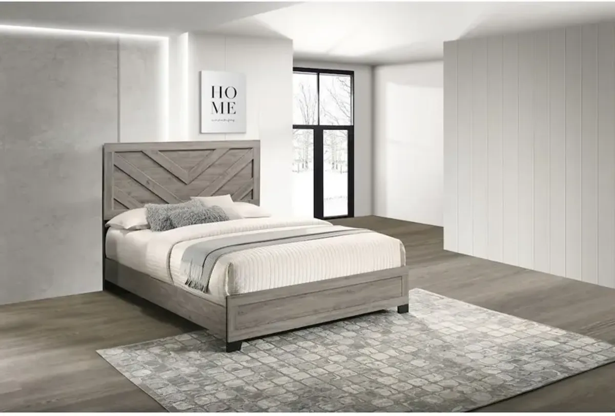 Best Quality Furniture Light gray pannel Full size bed (78L x 56W x 53H)