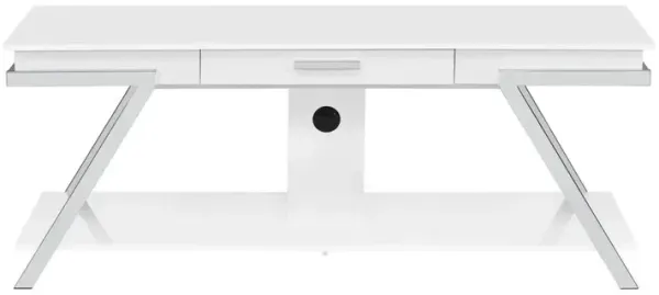 Zena White TV Stand w/Drawer