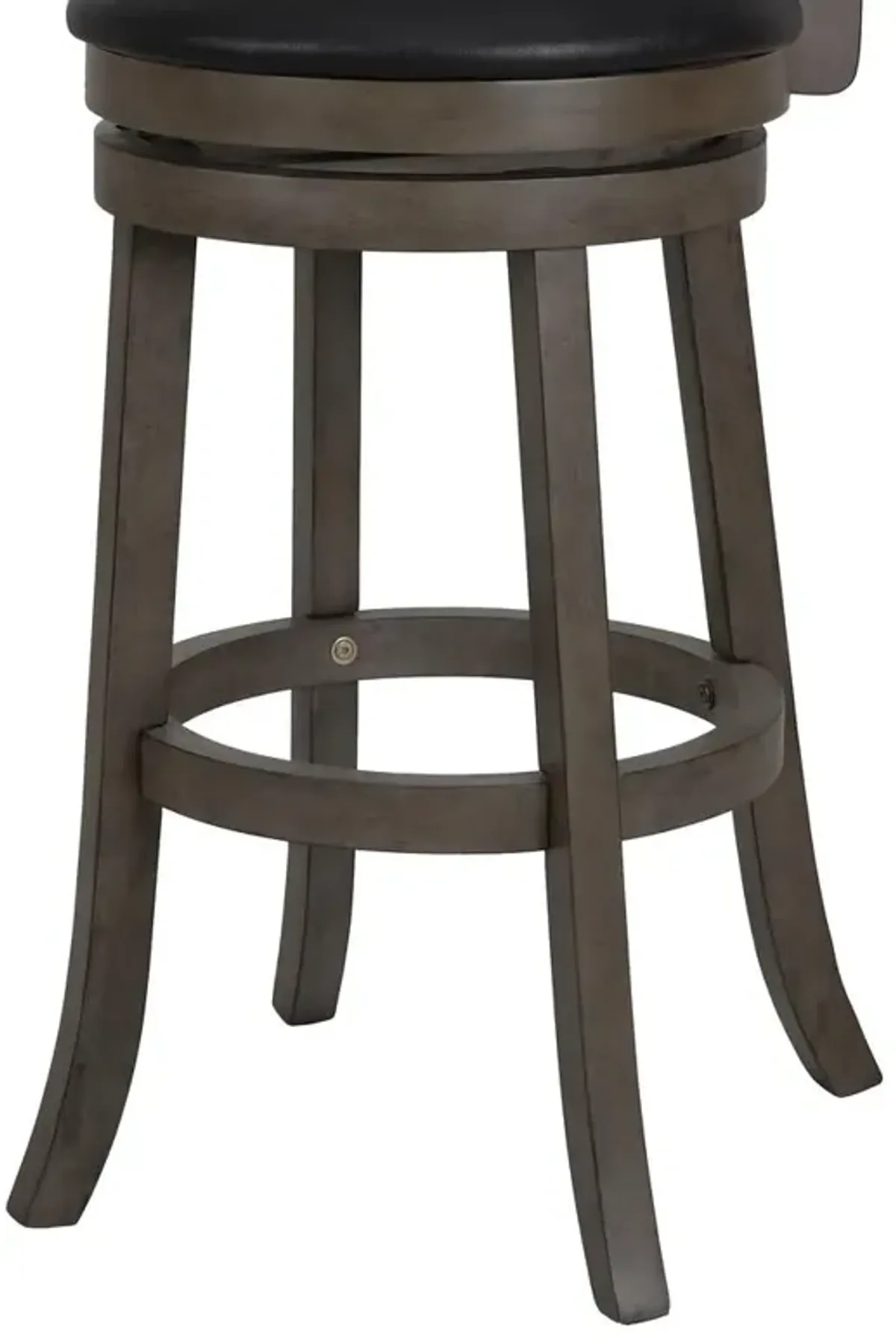 New Classic Furniture Manchester 29 Wood Bar Stool with Black PU Seat in Ant Gray