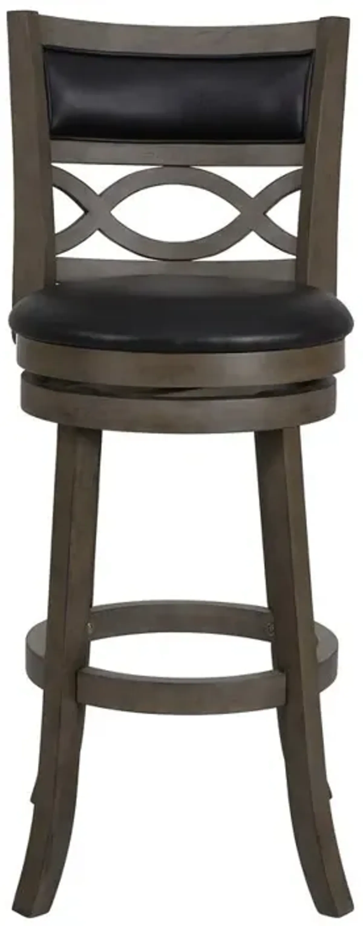 New Classic Furniture Manchester 29 Wood Bar Stool with Black PU Seat in Ant Gray