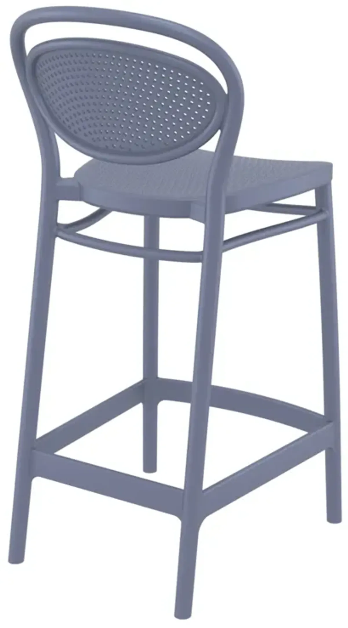 37.75" White Outdoor Patio Counter Stool