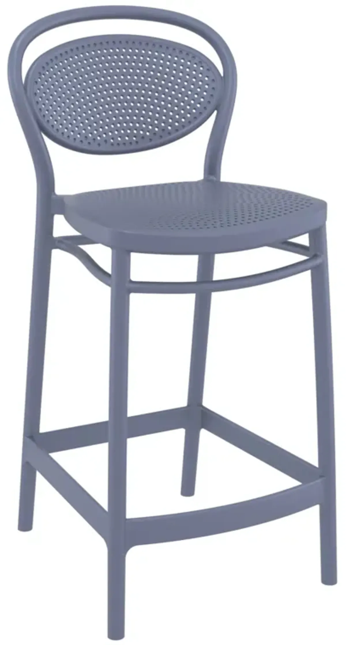 37.75" White Outdoor Patio Counter Stool