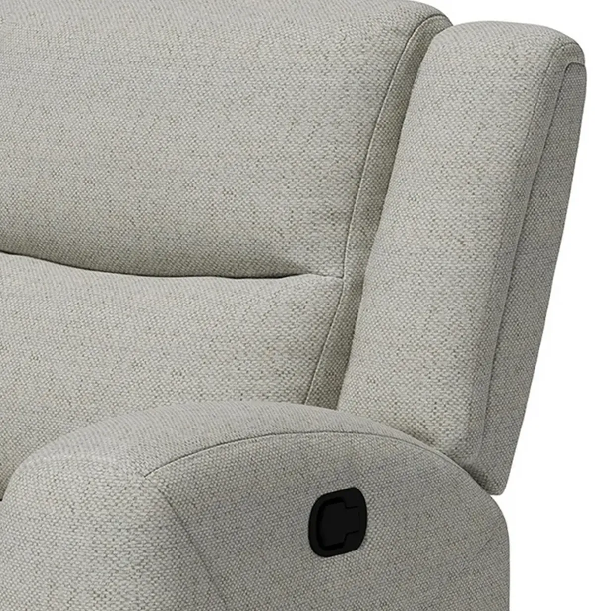 Gira Manual Recliner Chair with Contour Armrest, Wood Frame, Beige Fabric