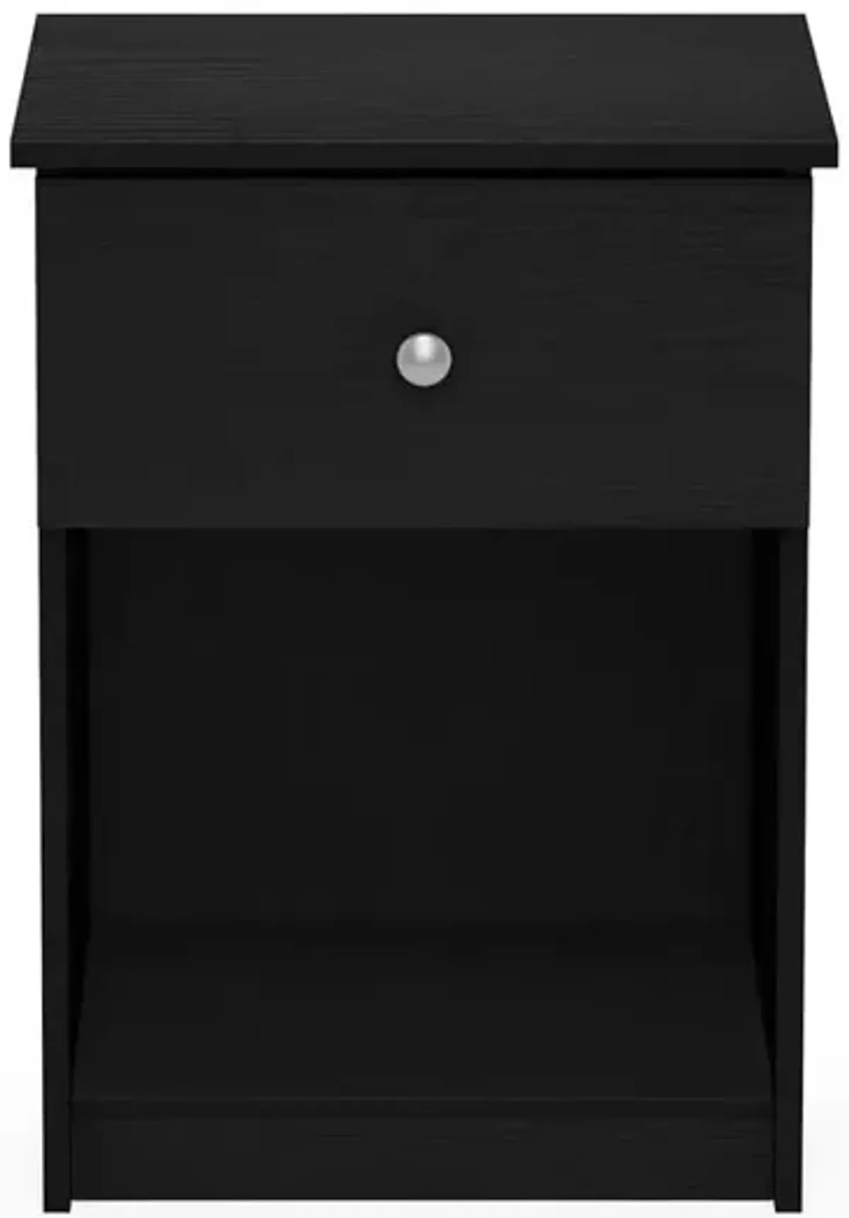 Furinno Lucca Nightstand with One Drawer, Black Oak