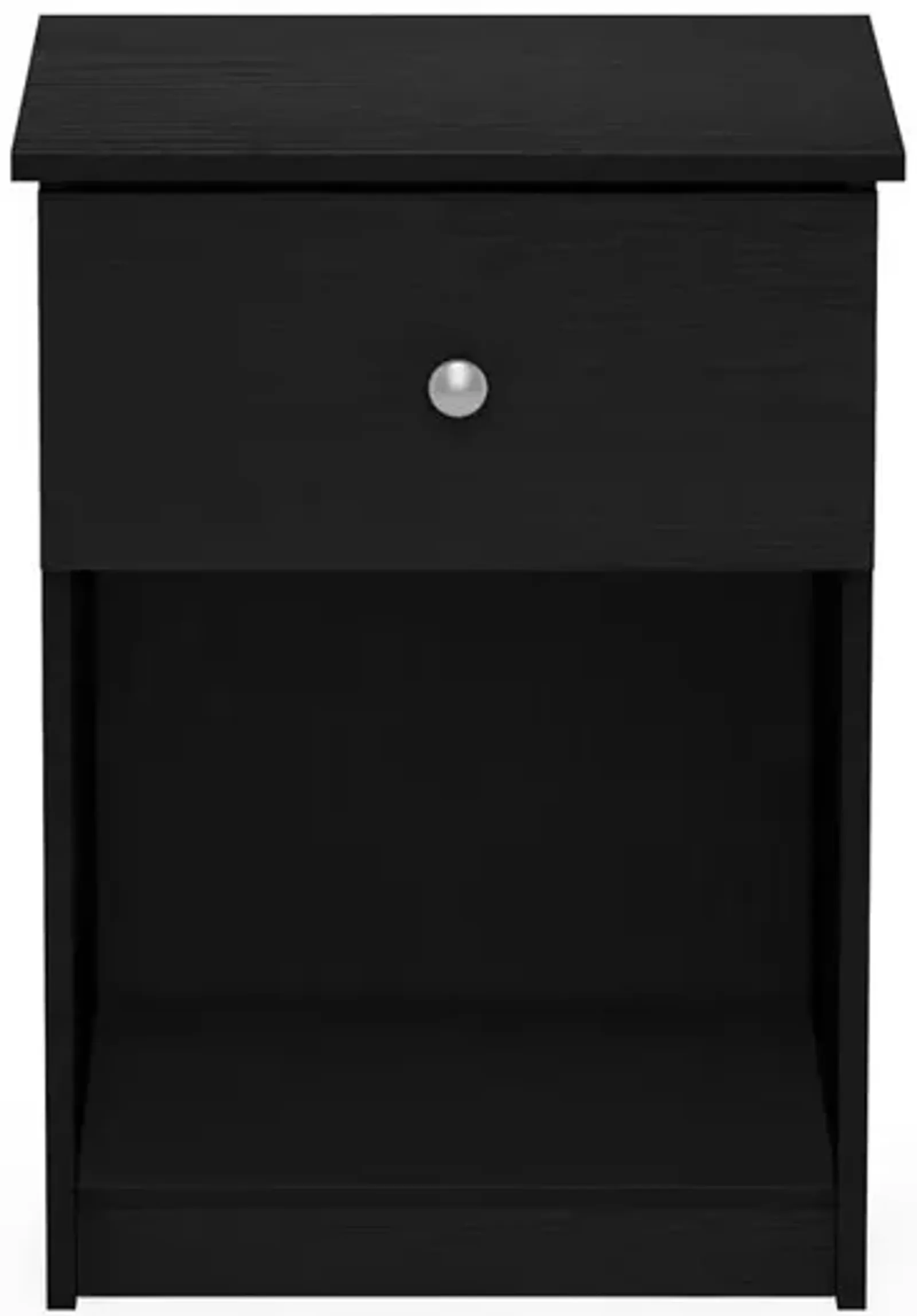 Furinno Lucca Nightstand with One Drawer, Black Oak