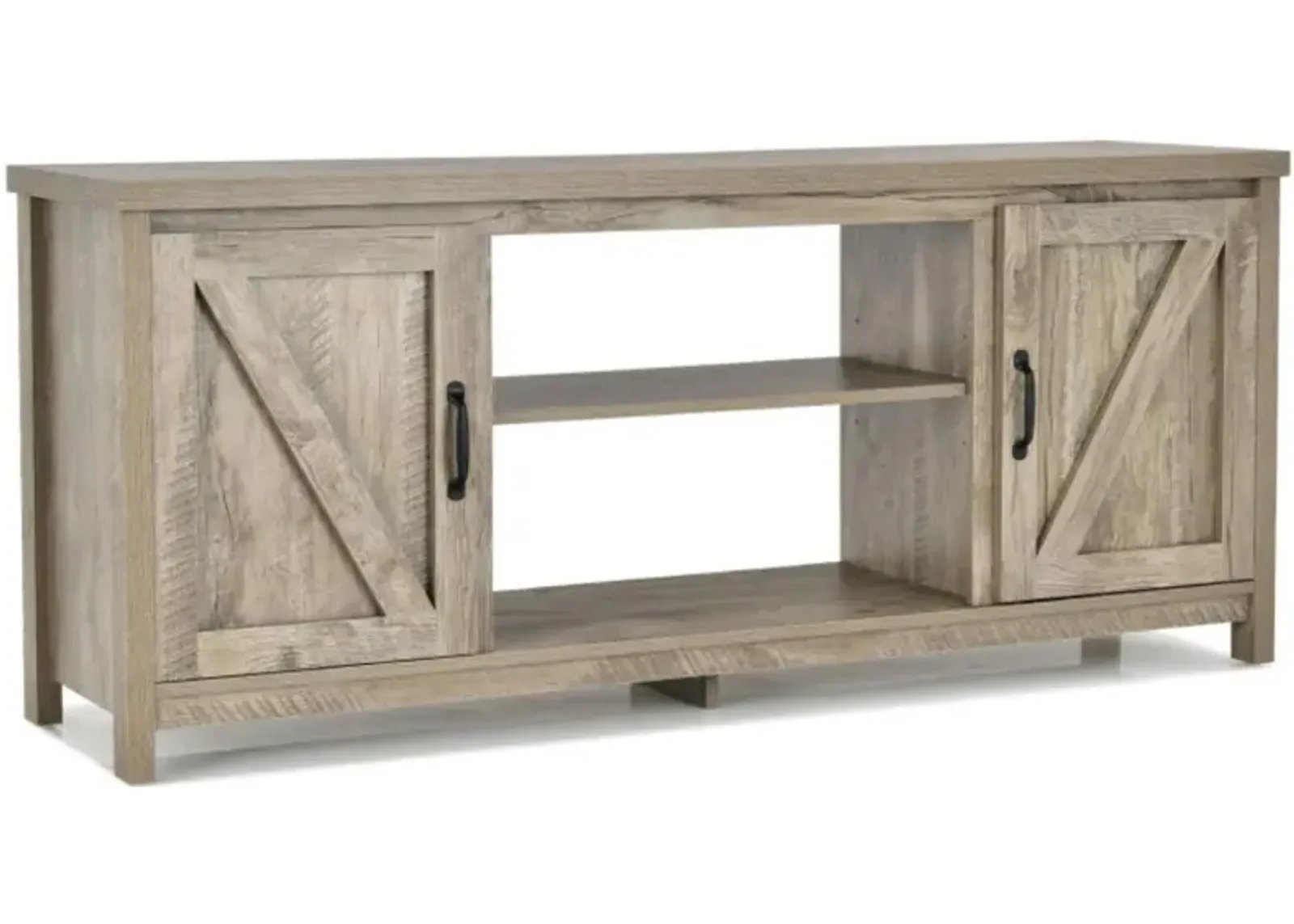 Hivvago 59 Inches TV Stand Media Console Center with Storage Cabinet-Natural