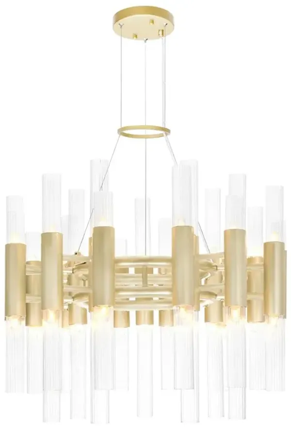 CWI Lighting Orgue 42 Light Chandelier With Satin Gold Finish
