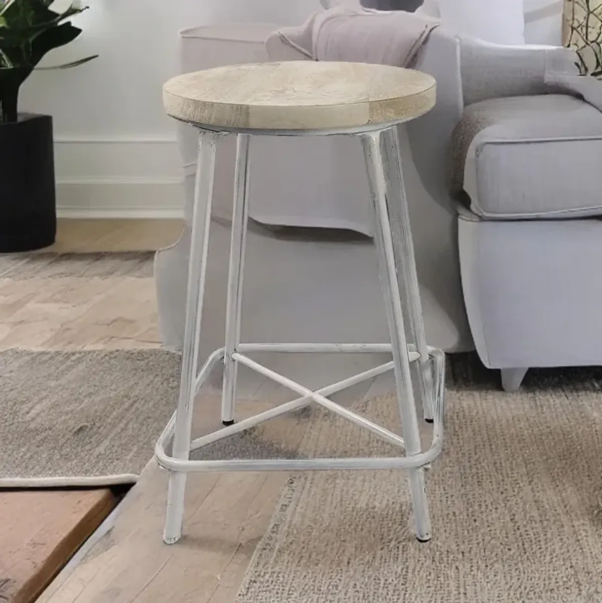 Carolina Living Illona 24 Counter Stool - Set of 2 - Whitewash