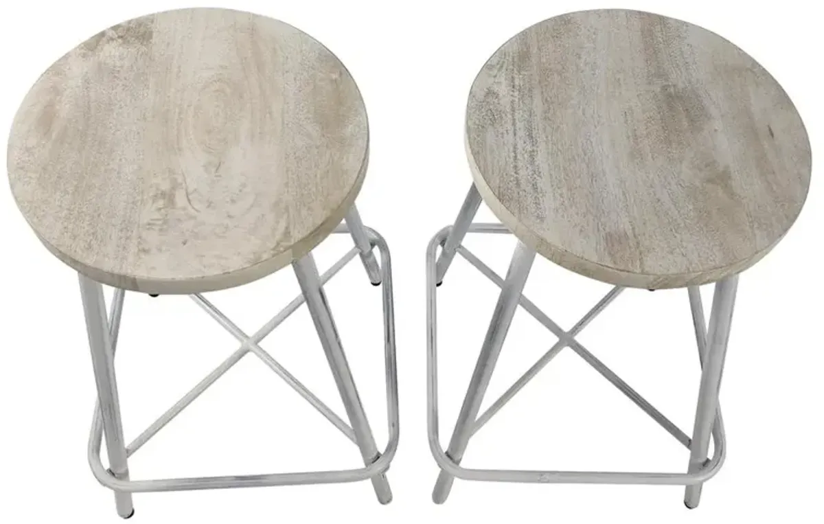 Carolina Living Illona 24 Counter Stool - Set of 2 - Whitewash