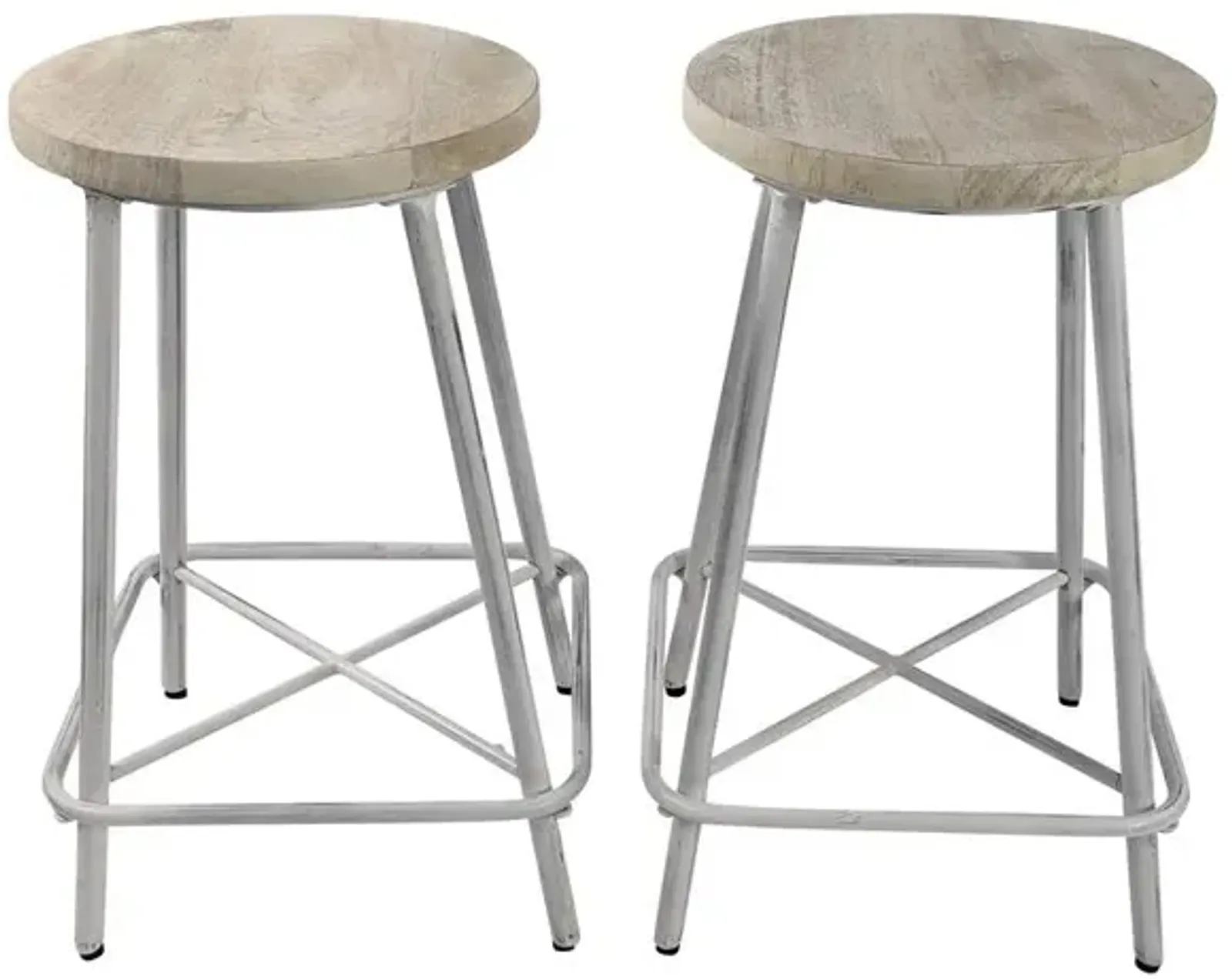 Carolina Living Illona 24 Counter Stool - Set of 2 - Whitewash