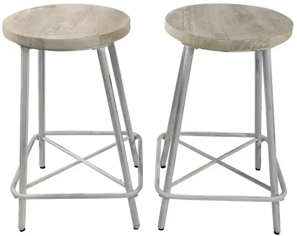 Carolina Living Illona 24 Counter Stool - Set of 2 - Whitewash