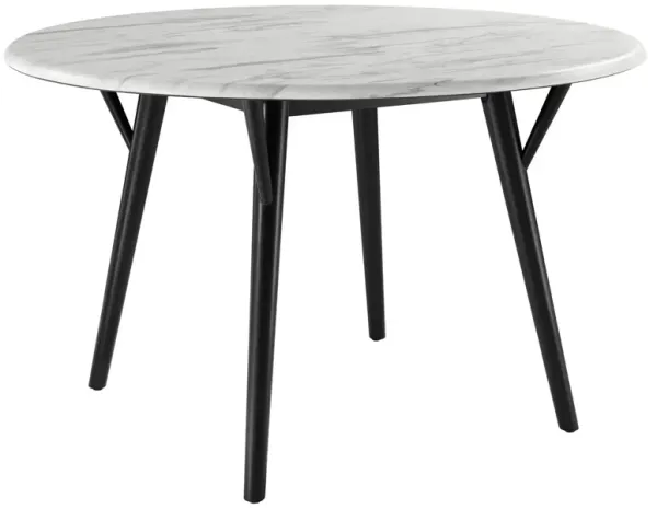 Modway - Gallant 50" Round Performance Artificial Marble Dining Table Black White