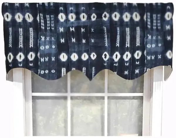 RLF Home Modern Design Classic Pulsar Regal Style Window Valance 50" x 17" Indigo