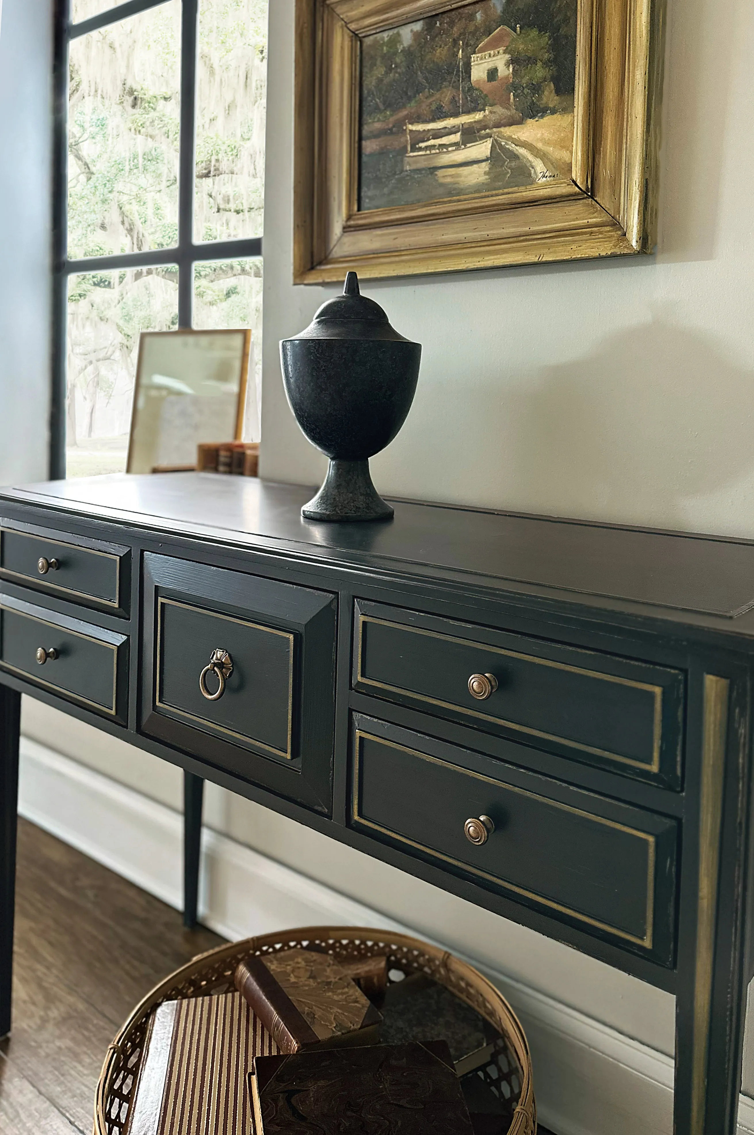 Charleston Five-Drawer Console Table