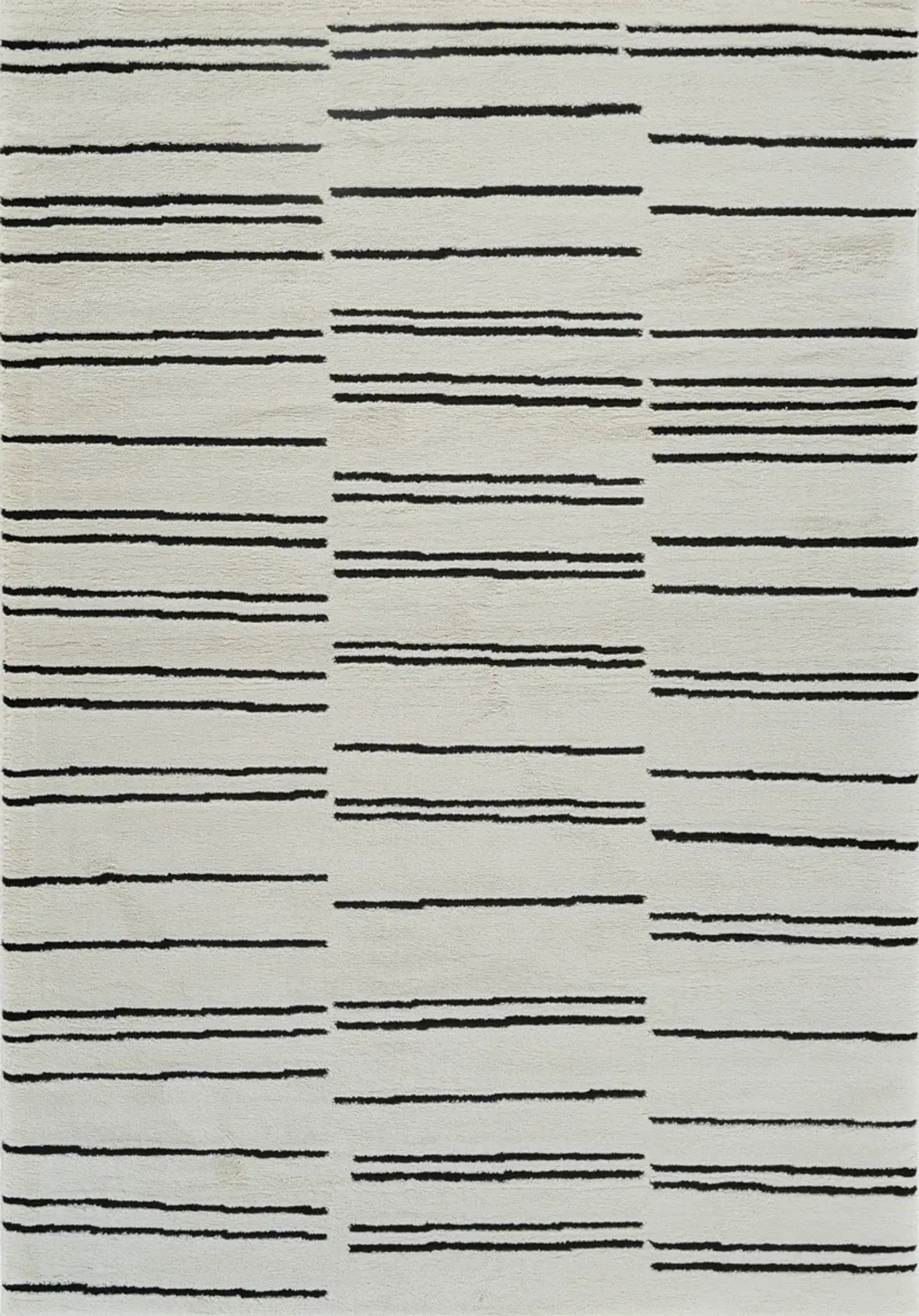 Domus Abstract Modern Cream Black Indoor Area Rug