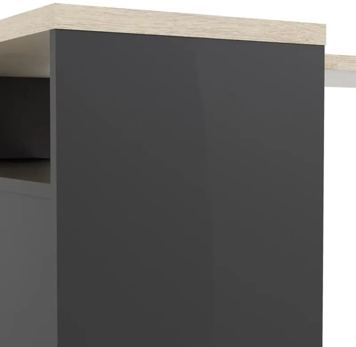 Tvilum Diana 2 Drawer, 3 Shelf Desk, Black Matte/Oak Structure