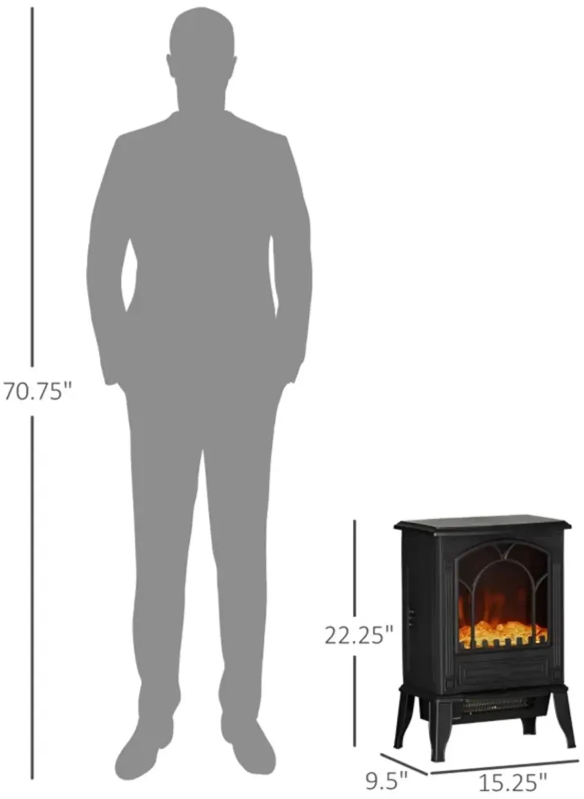 Energy-Efficient Electric Fireplace Heater with Multiple Heat Settings