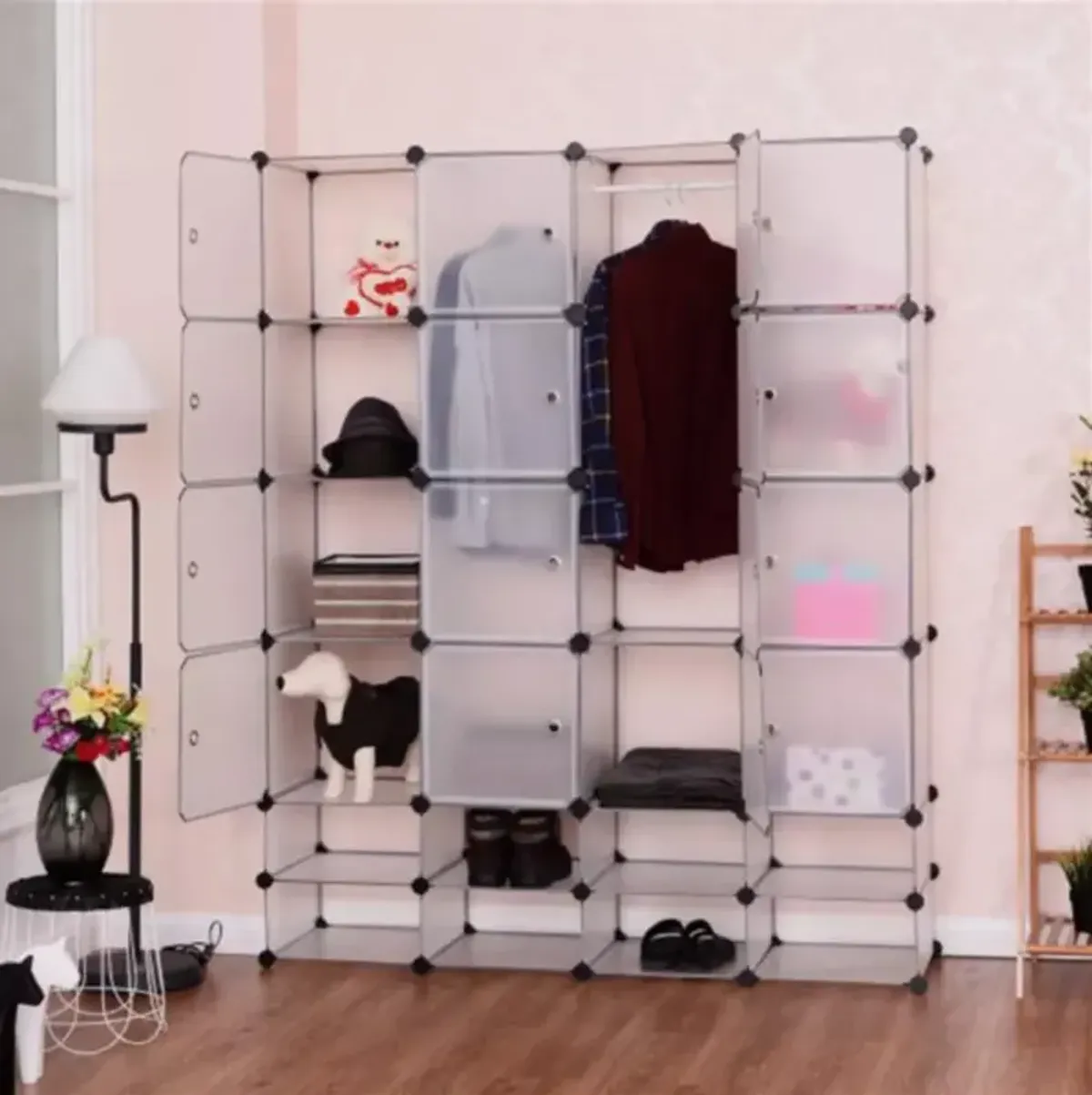 Chester Rolling Wardrobe and Storage Lockers, Multifunctional Dresser Cabinet for Bedroom or Closet