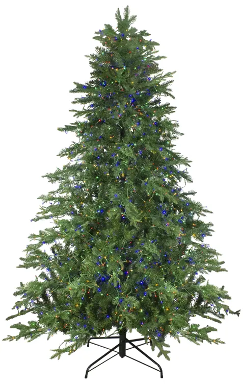 7.5' Pre-Lit Medium Mont Blanc Fir Artificial Christmas Tree - Dual Color LED Lights