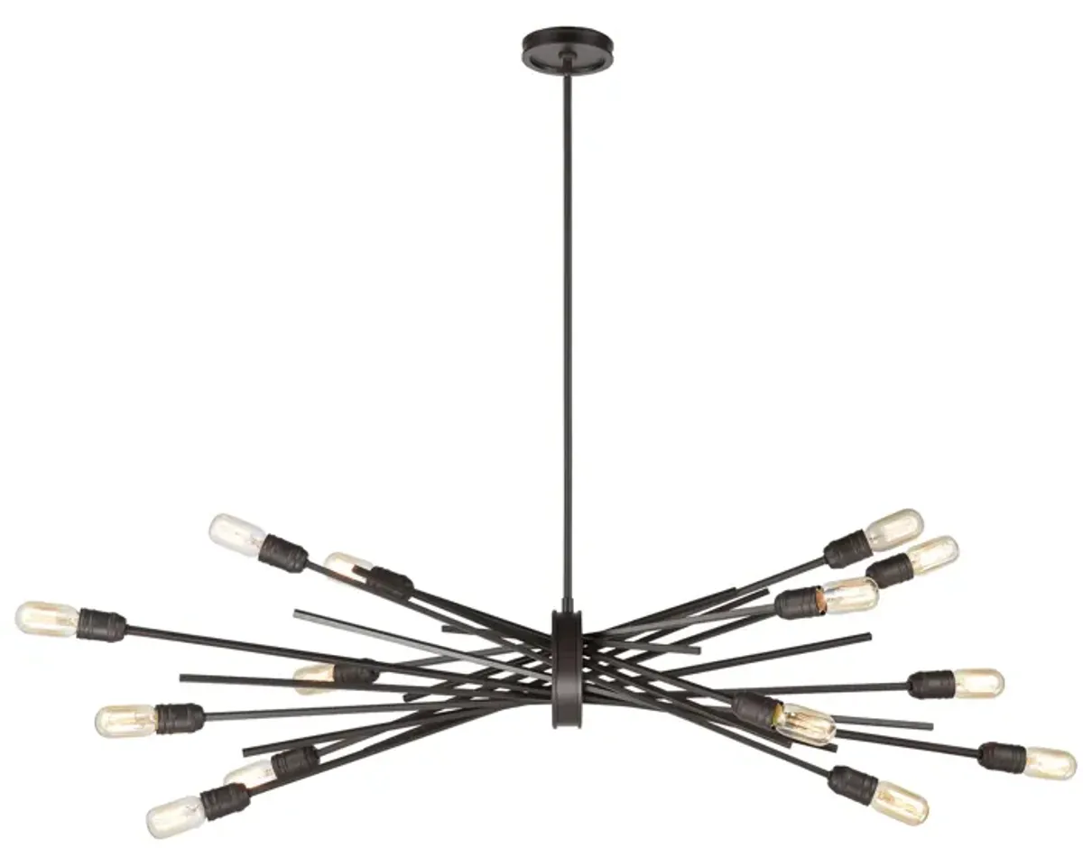 Xenia 54" Wide 14 Light Chandelier in Black