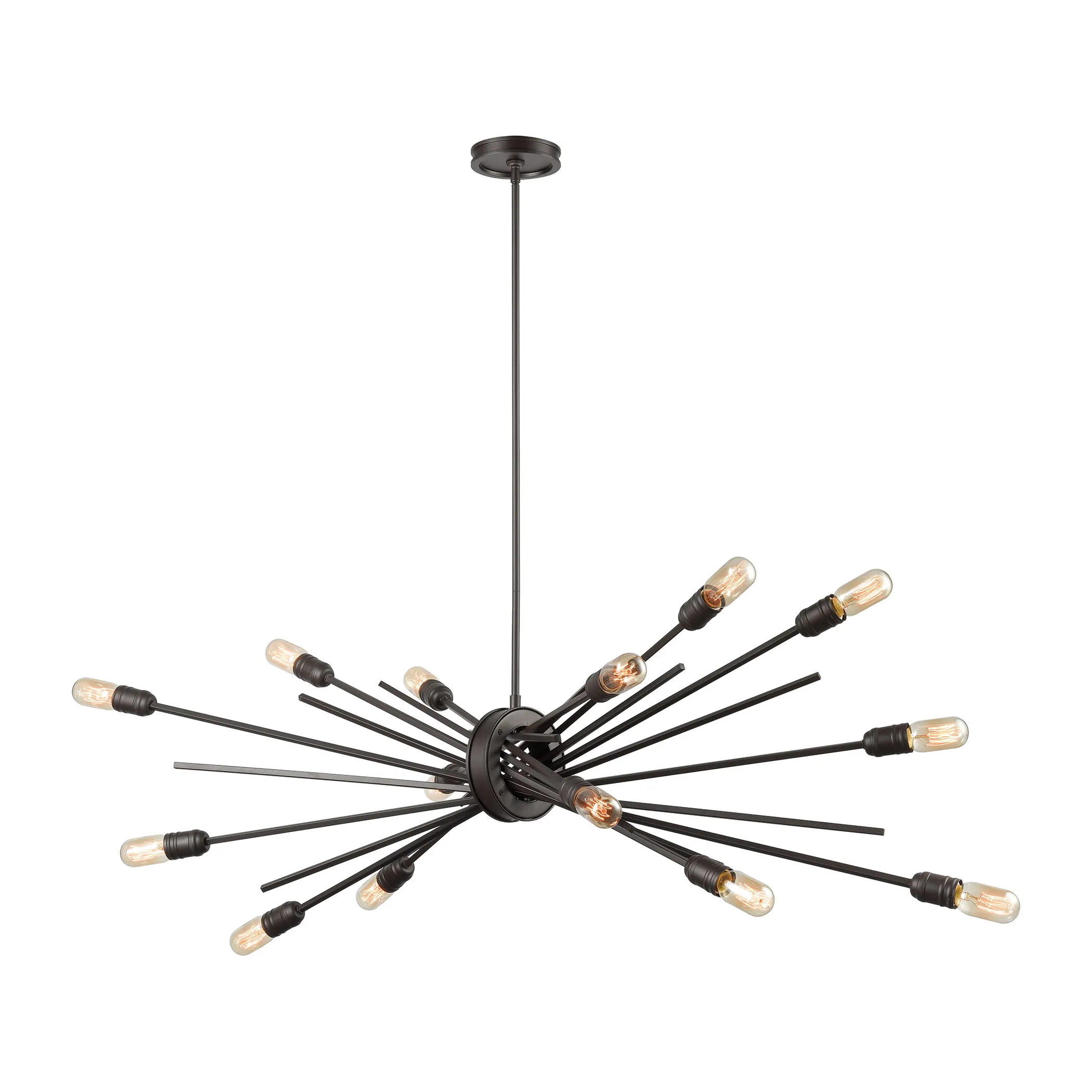 Xenia 54" Wide 14 Light Chandelier in Black