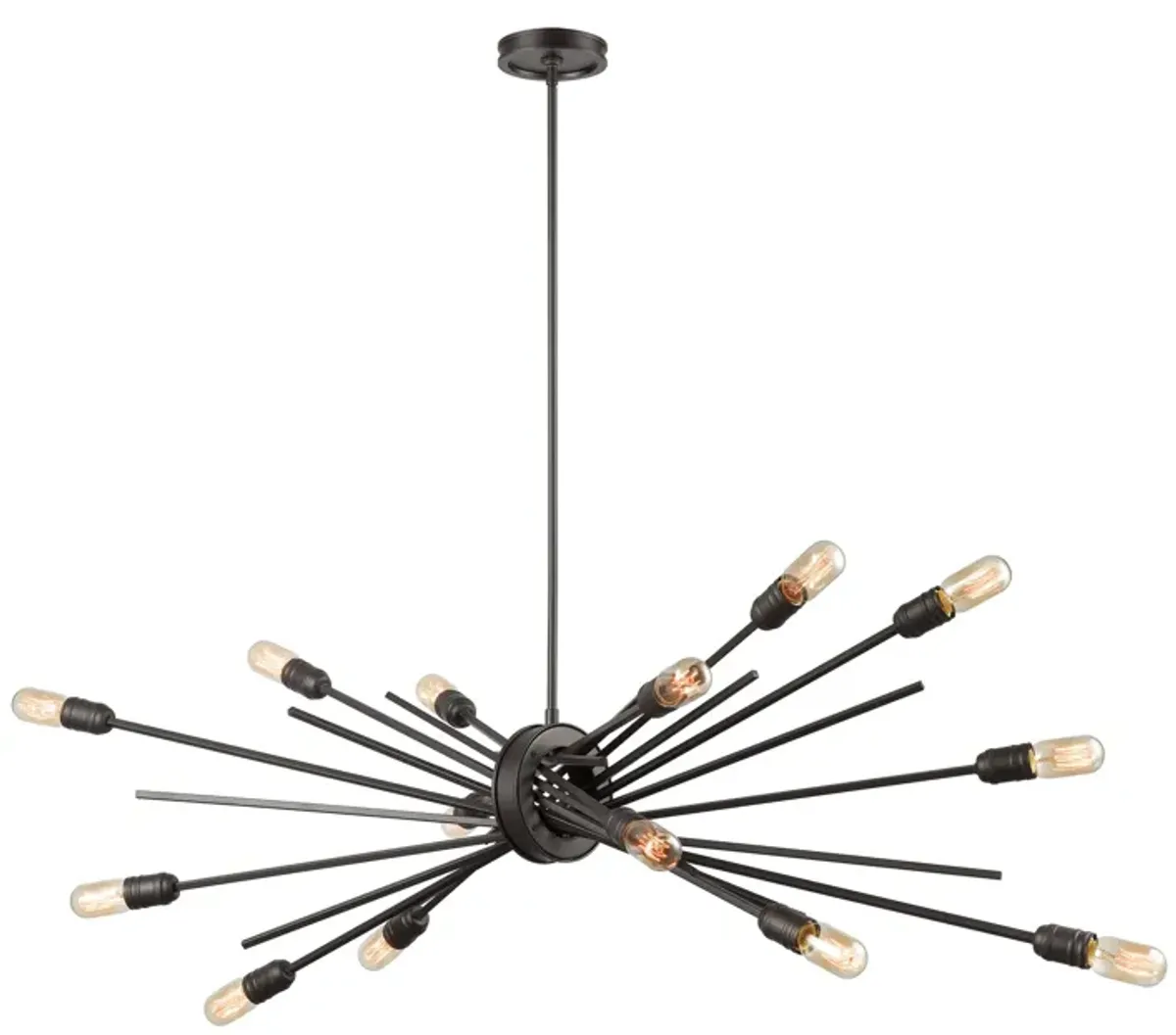 Xenia 54" Wide 14 Light Chandelier in Black