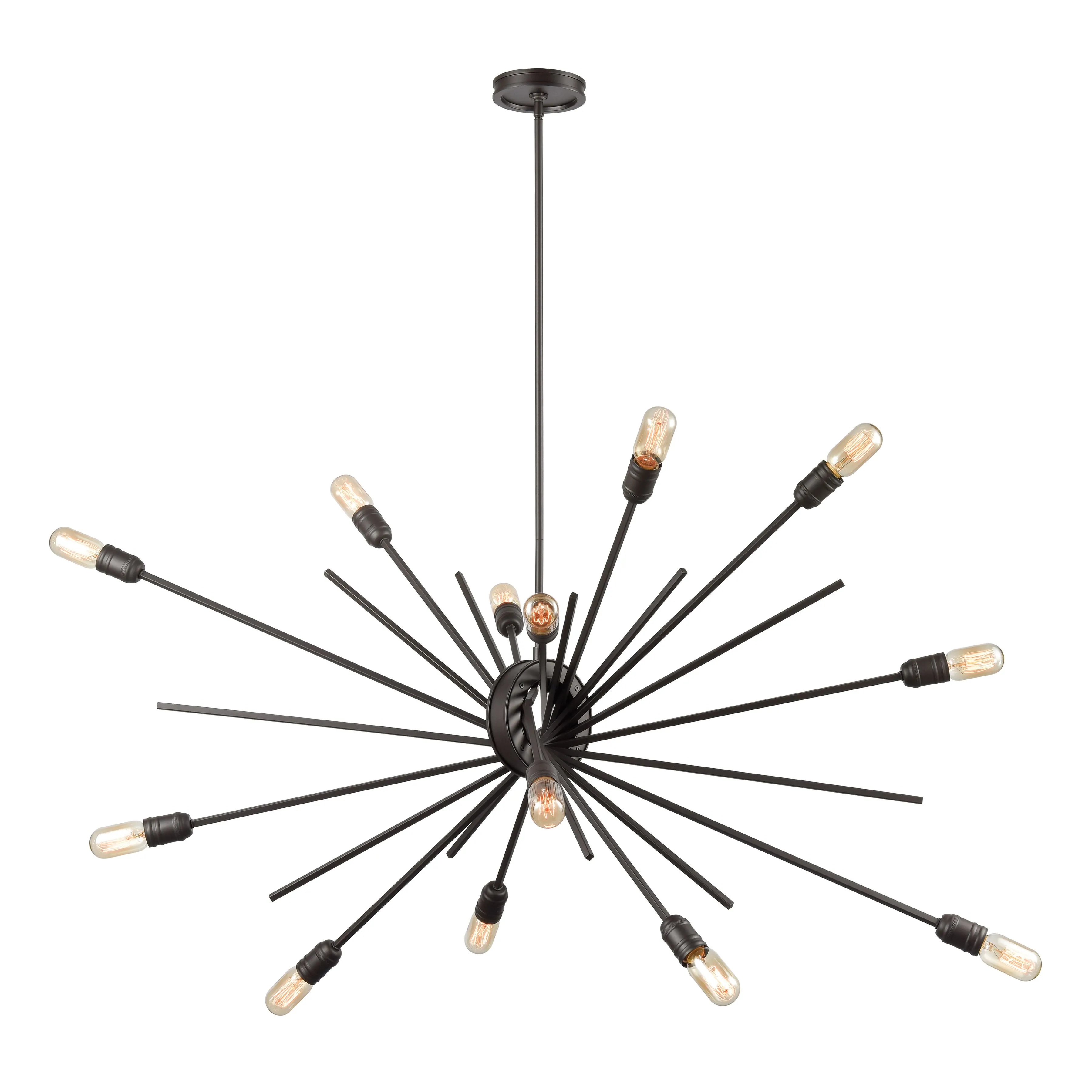 Xenia 54" Wide 14 Light Chandelier in Black