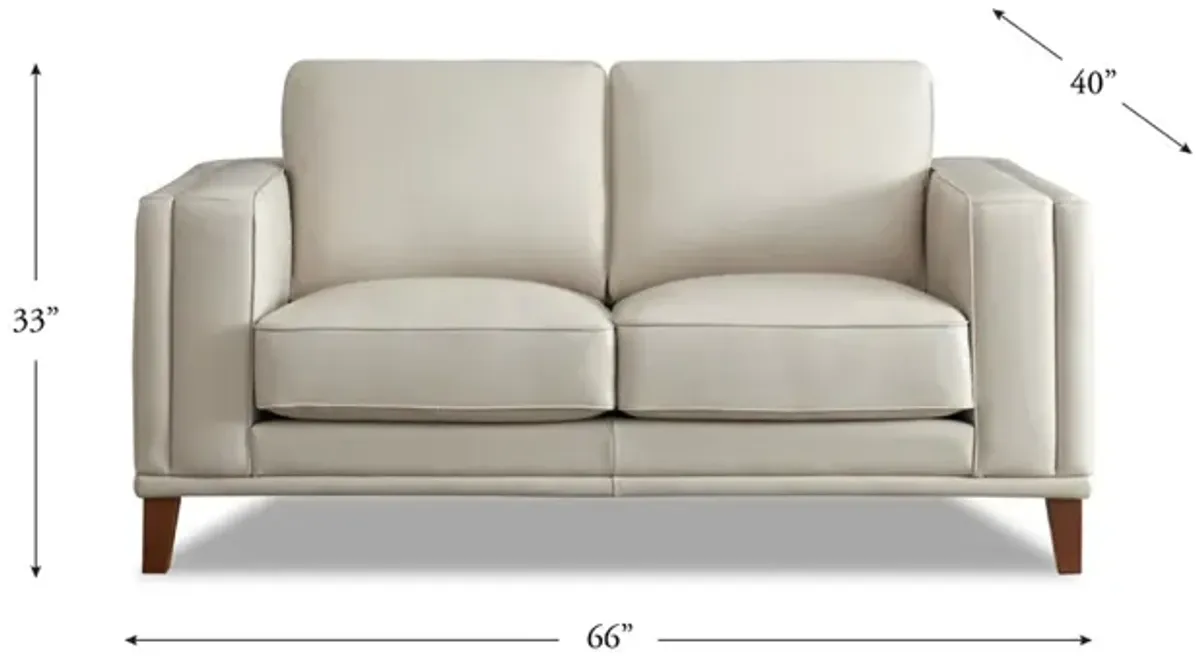 Lyon Top Grain Leather Loveseat