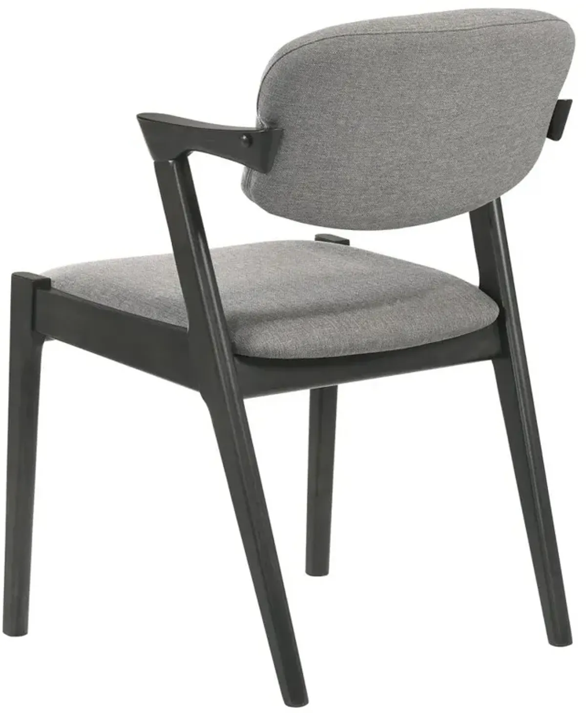 Stevie Upholstered Demi Arm Dining Side Chairs Brown Grey and Black (Set of 2)