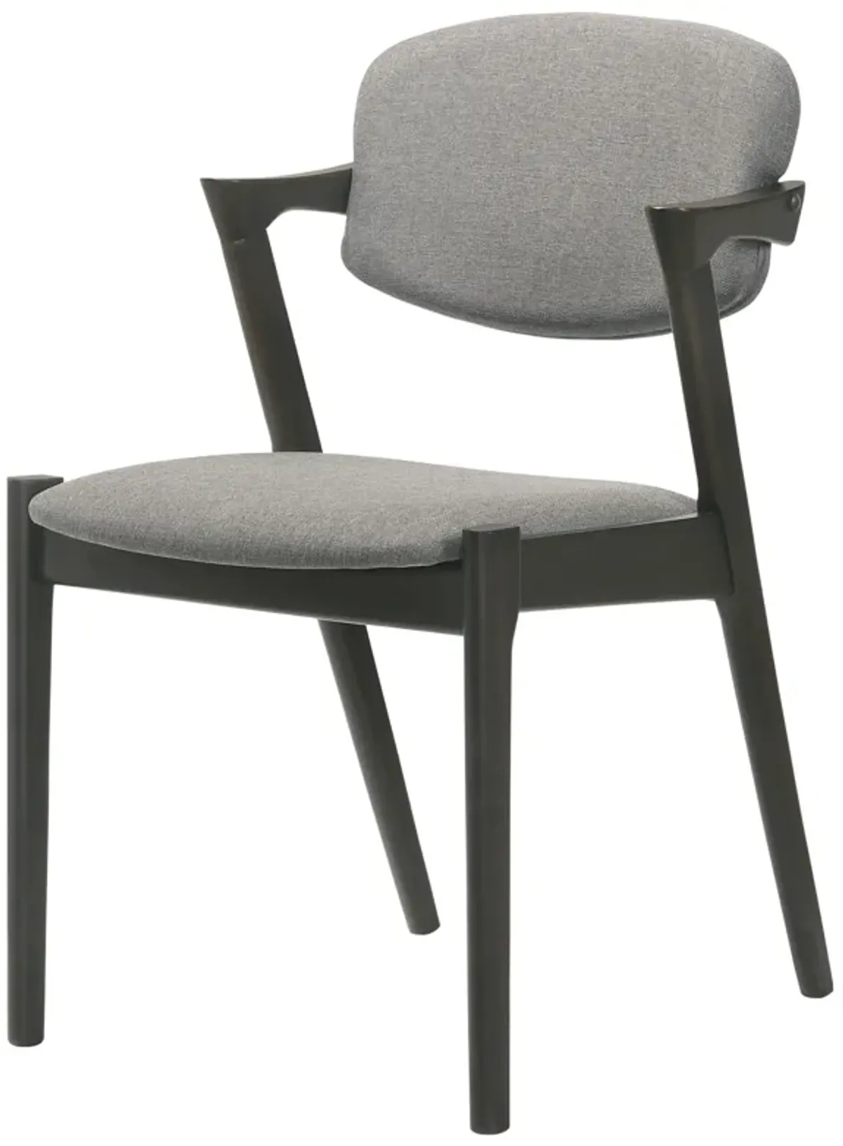 Stevie Upholstered Demi Arm Dining Side Chairs Brown Grey and Black (Set of 2)