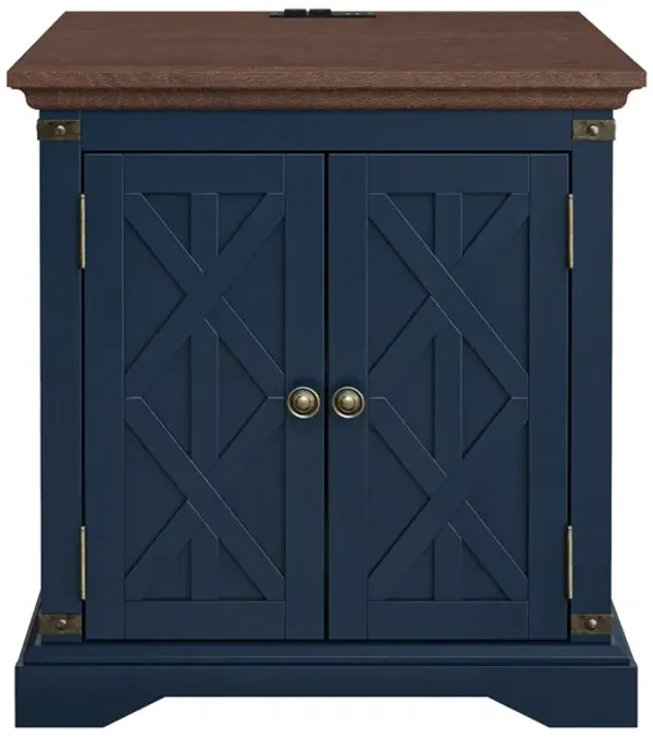 FESTIVO Farmhouse End Table with Charging Station