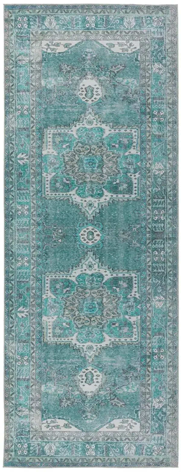 Harman Hold K Lester Tamara Blue 3'1" x 12' Runner Rug