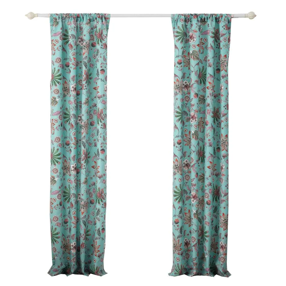 Greenland Home Fashions Barefoot Bungalow Audrey Window Panel Pair - 42x84", Turquoise