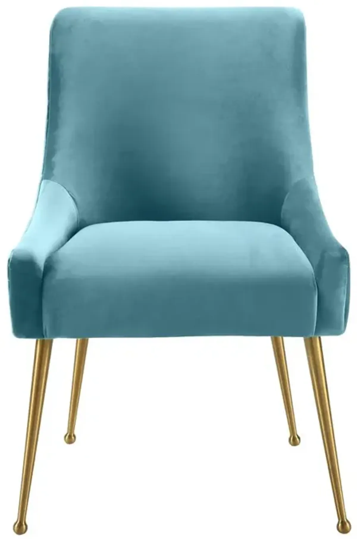 Belen Kox Serene Sea Blue Velvet Side Chair, Belen Kox