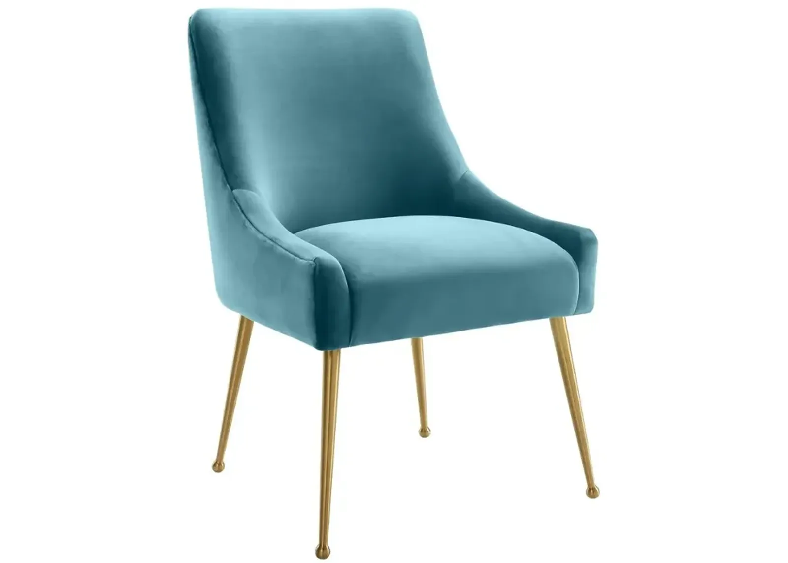 Belen Kox Serene Sea Blue Velvet Side Chair, Belen Kox