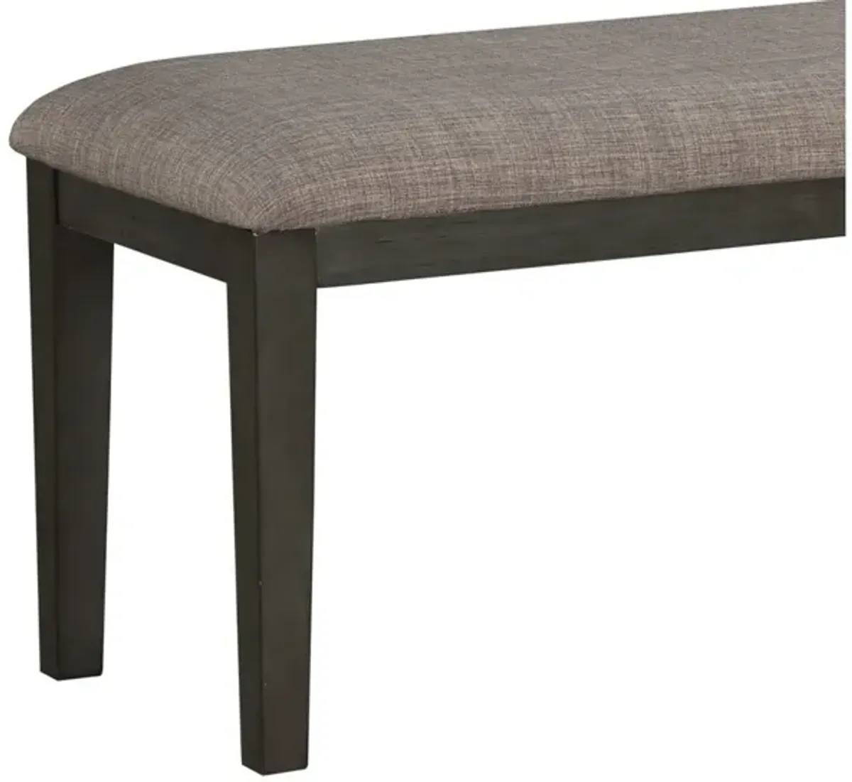 Transitional Look Gray Finish Wood Framed 1 Piece Bench Fabric Upholstered Seat Casual Dining Furniture