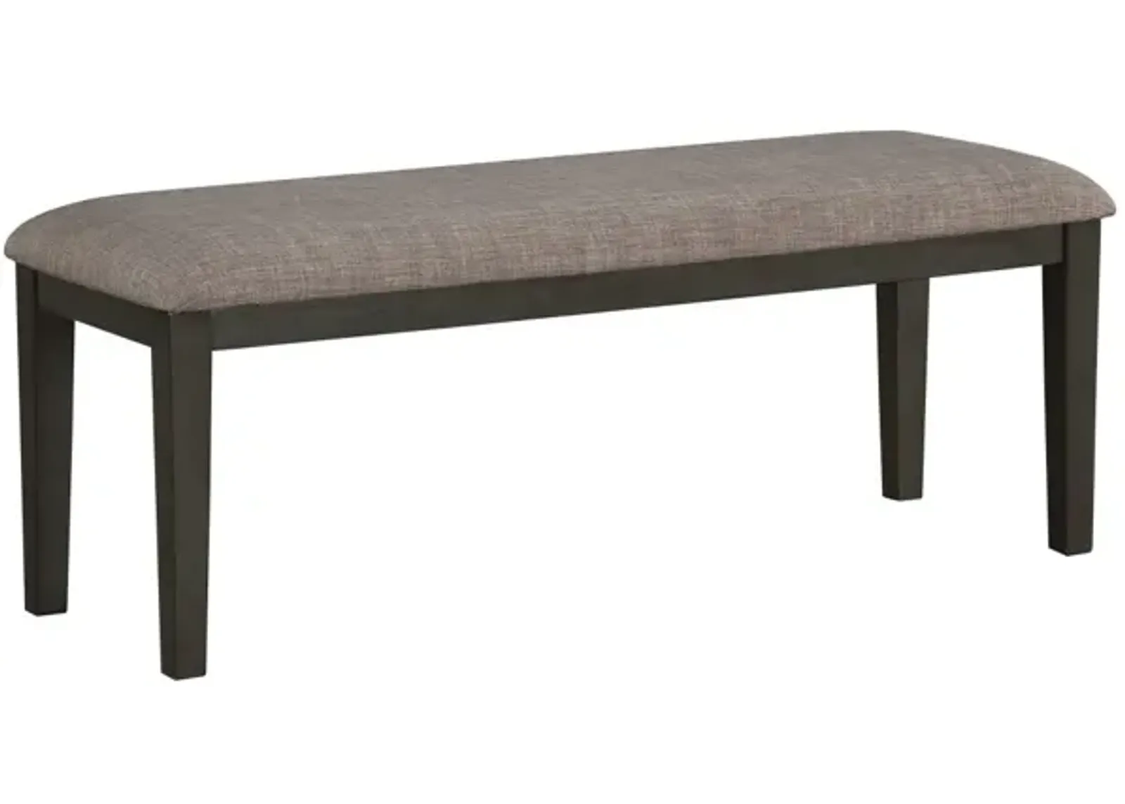 Transitional Look Gray Finish Wood Framed 1 Piece Bench Fabric Upholstered Seat Casual Dining Furniture