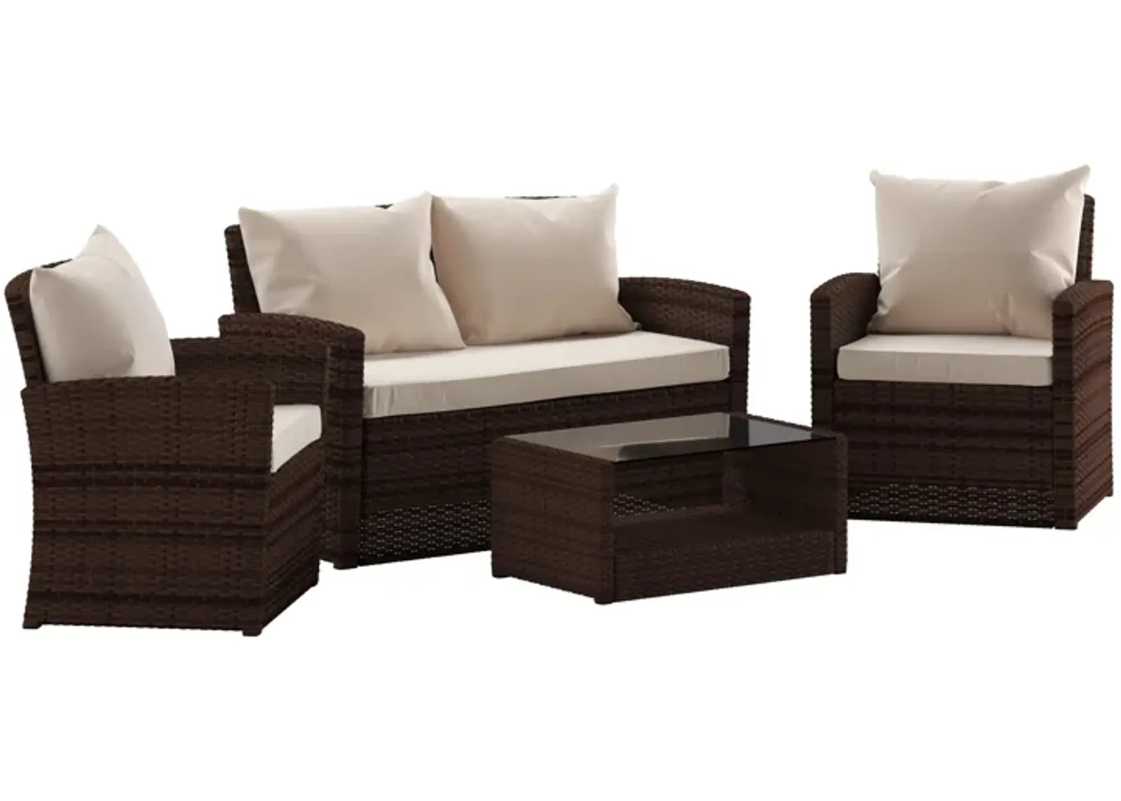 4PC Black Patio Set