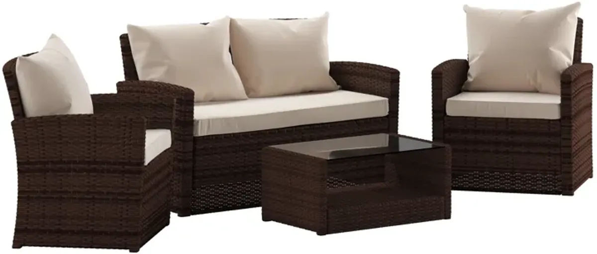 4PC Black Patio Set