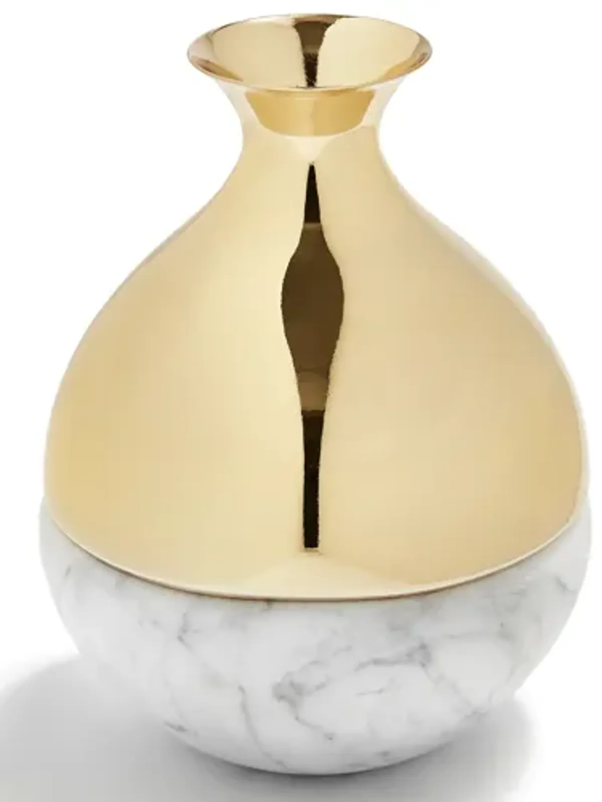 Coluna Dual Bud Vase, Marble & Gold