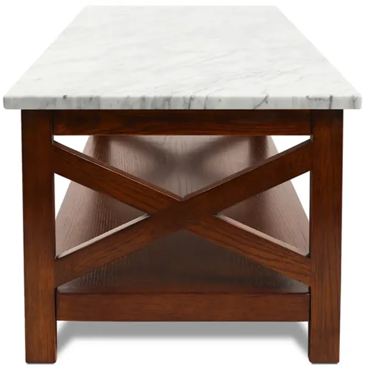 Agatha 44" Rectangular Italian Carrara Coffee Table