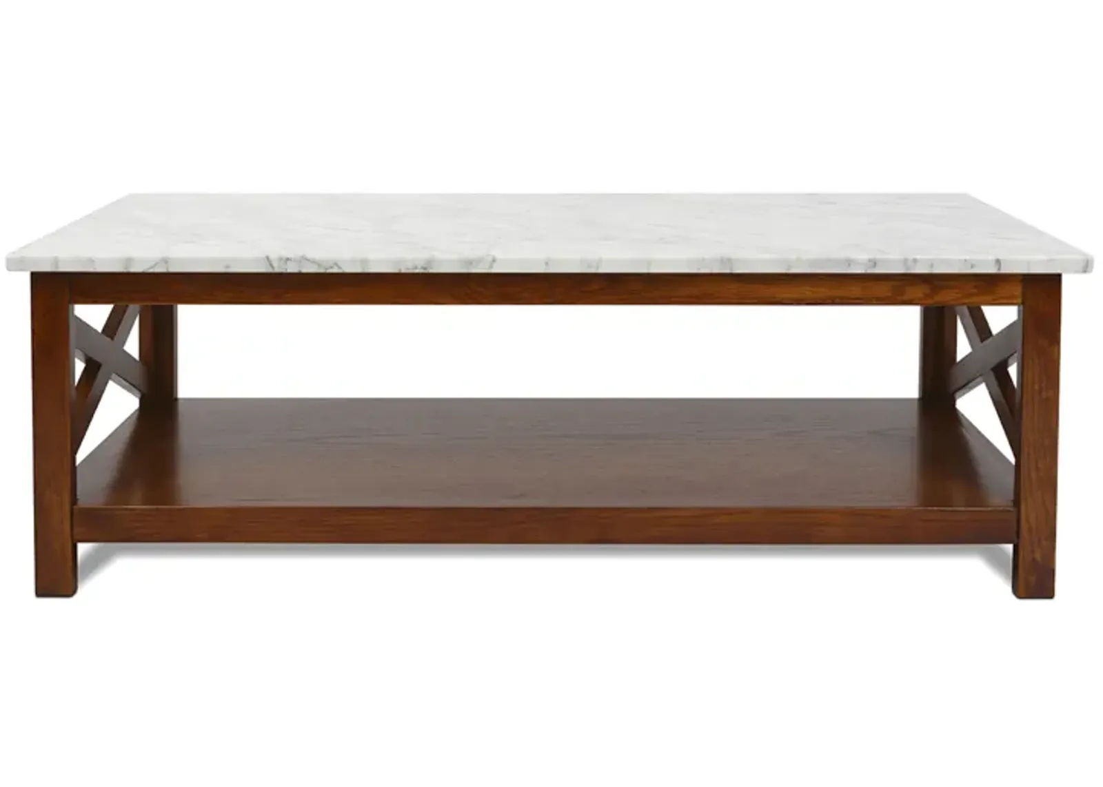 Agatha 44" Rectangular Italian Carrara Coffee Table