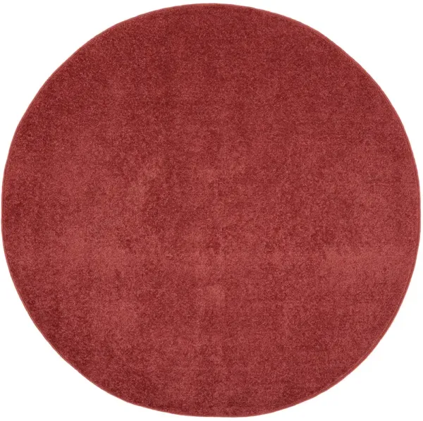 Nourison Essentials NRE01 Brick Red 4' x Round Rug