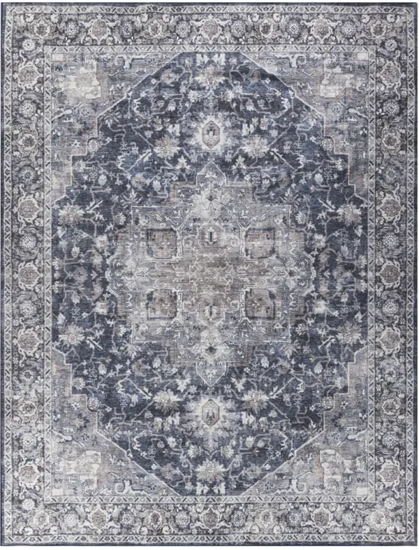 Machine Washable Series 1 SR101 Ivory/Navy 10' x 14' Rug