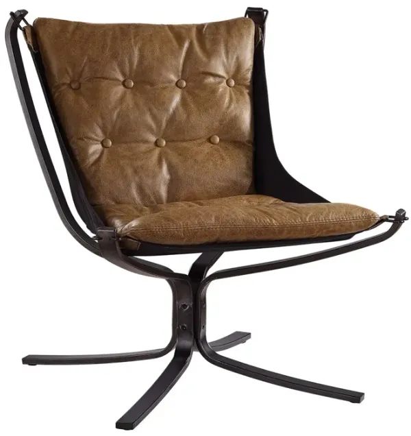 Carney Accent Chair, Coffee Top Grain Leather