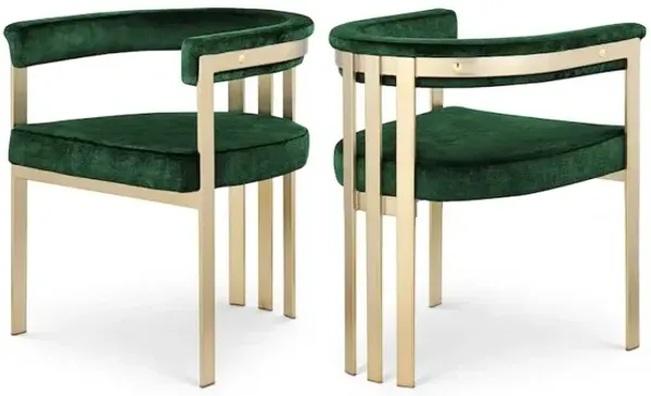 Meridian Furniture Marcello Green Velvet Dining Chair, Set of 2