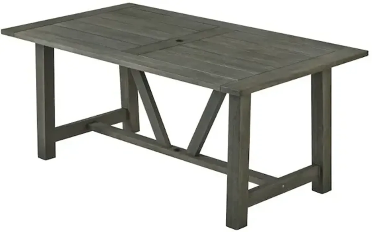 Best Quality Furniture Outdoor Patio Dining Table - Rectangular Gray Acacia Wood Frame Table