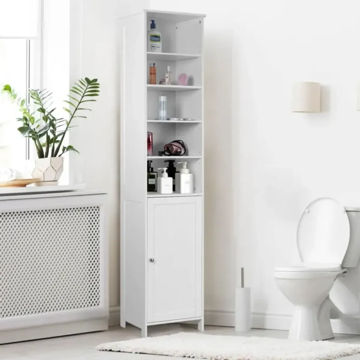 Hivvago 72 Inches Free Standing Tall Floor Bathroom Storage Cabinet